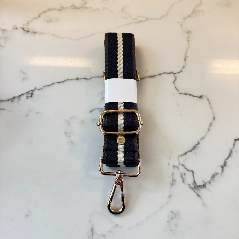 Pom Pom London Blue and Gray Purse Strap. NWOT